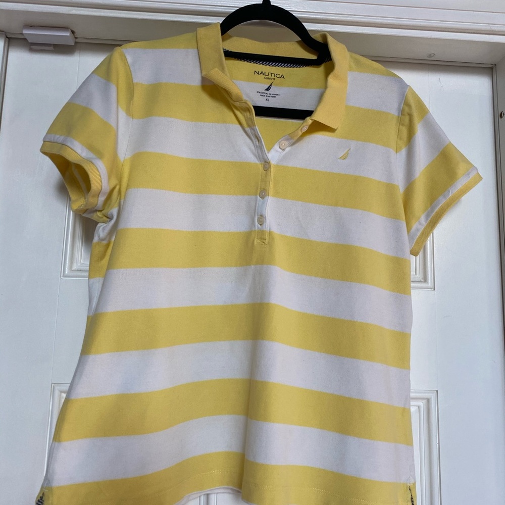 Yellow and white Polo
